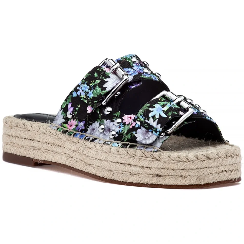 Rebecca Minkoff Floral Jodi Espadrille Platform Slides Size 10.5 NWOT